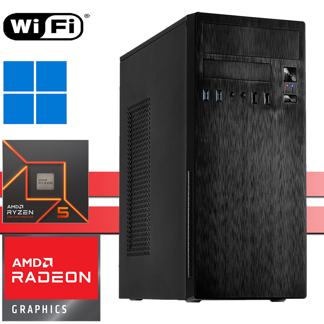 X-Power PC│AMD Ryzen5 7600│64GB RAM DDR5│2000GB SSD NVMe│4000GB HDD│WiFi│Windows 11 Pro