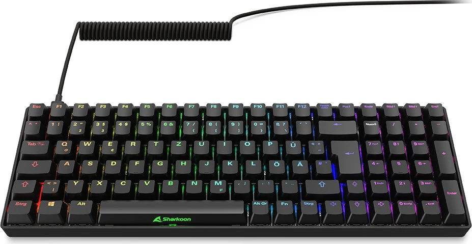 Sharkoon Skiller SGK50 S2, schwarz, LEDs RGB, hot-swap, Gateron BROWN, USB, DE