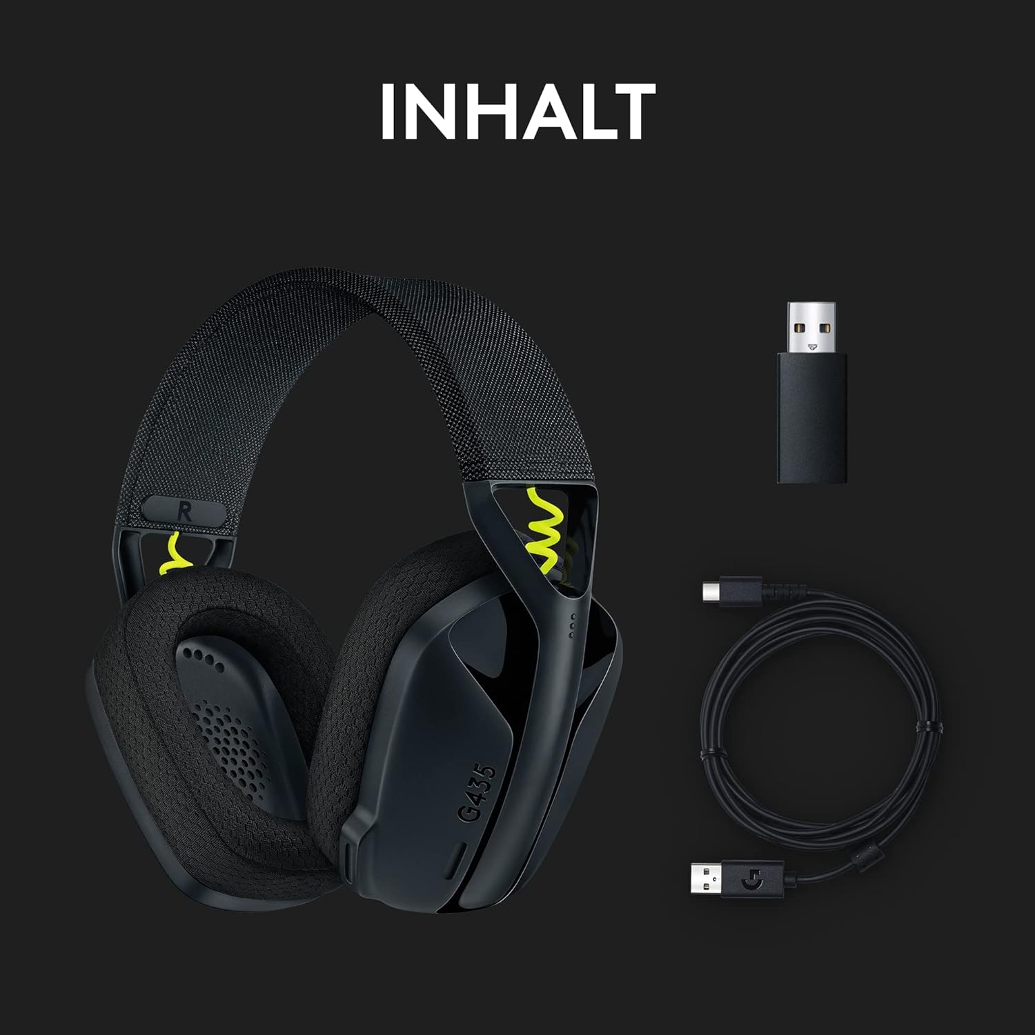 Logitech G435 LIGHTSPEED, Gaming-Headset schwarz, USB-C, Bluetooth