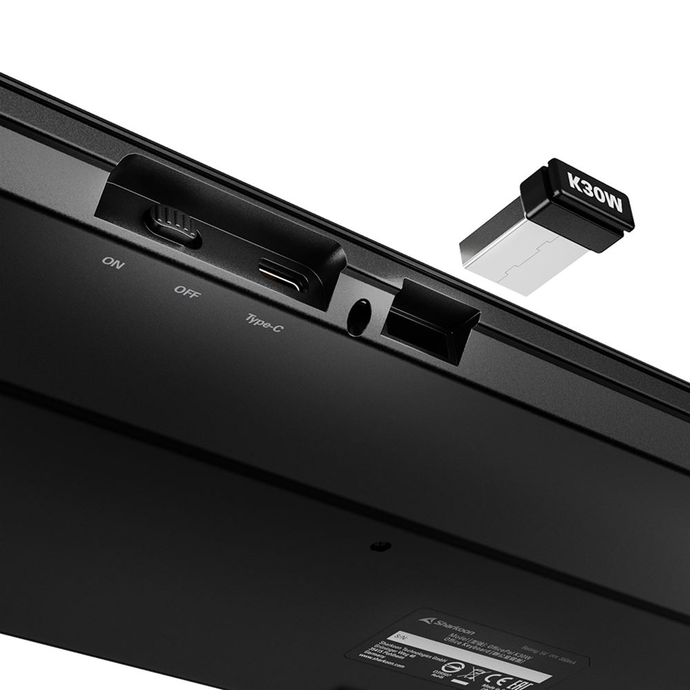 Sharkoon OfficePal K30W Wireless Keyboard, schwarz, USB, DE