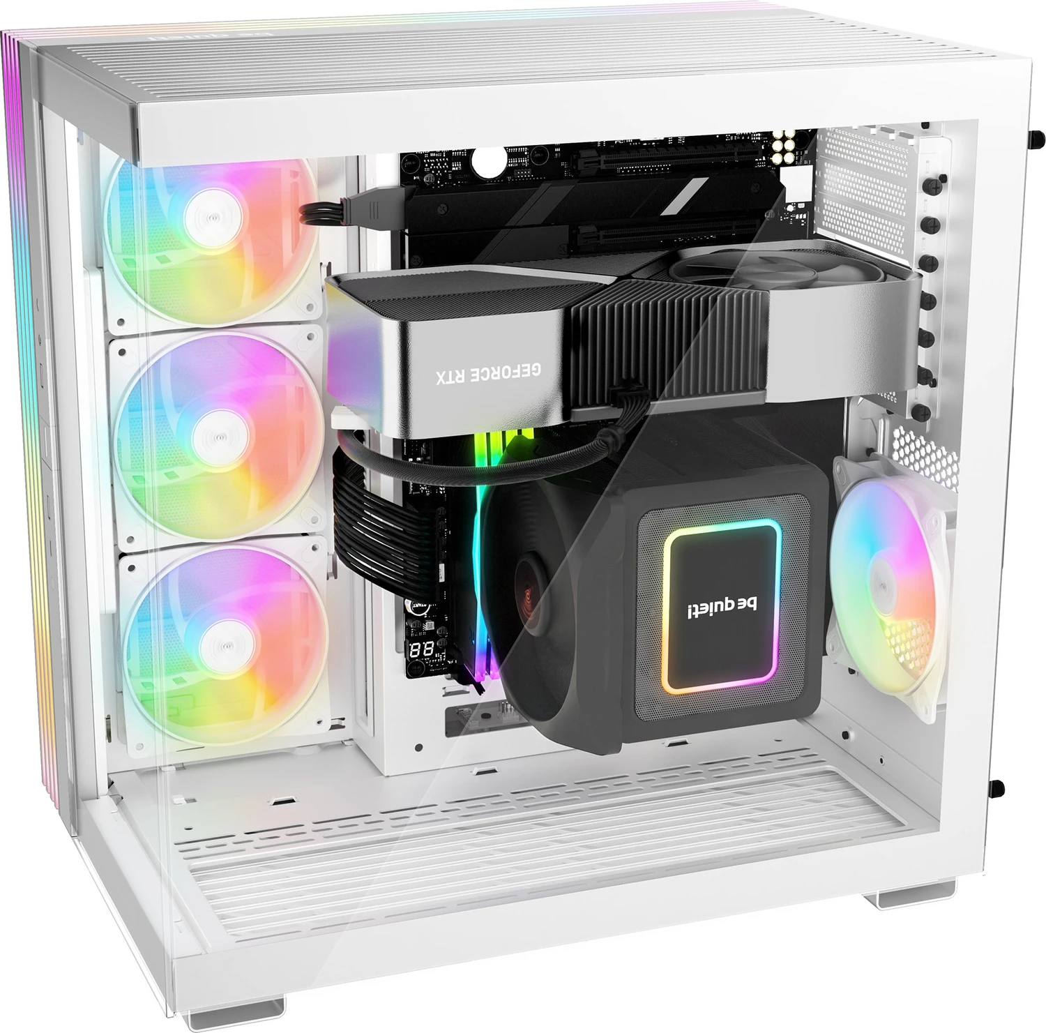 be quiet! Light Base 600 DX White, weiß, Glasfenster - BGW66