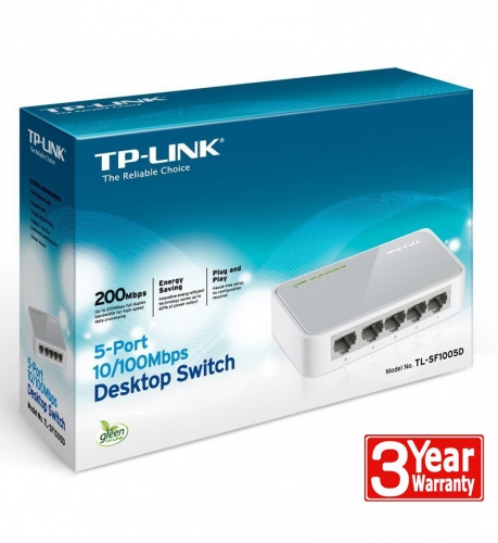 TP-Link TL-SF1000 Desktop Switch, 5x RJ-45 - TL-SF1005D