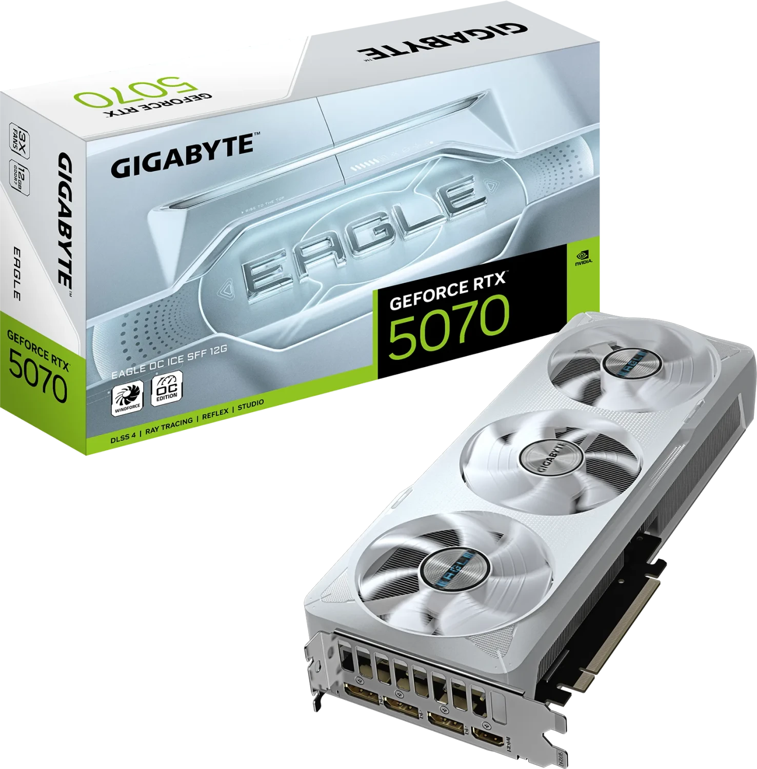 GIGABYTE GeForce RTX 5070 Eagle OC ICE SFF 12G, 12GB GDDR7, HDMI, 3x DP