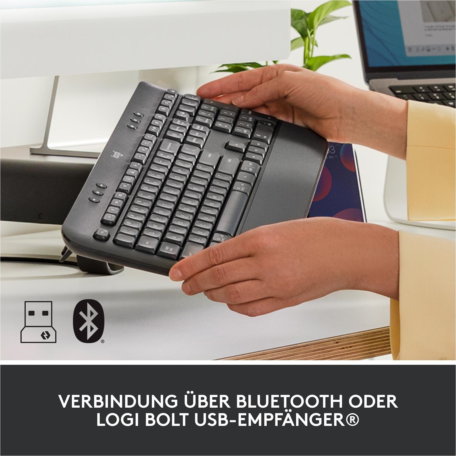Logitech Signature K650 Comfort, Graphite, Logi Bolt, USB/Bluetooth, DE Logitech Signature K650 Comfort, Graphite, Logi Bolt, USB/Bluetooth, DE