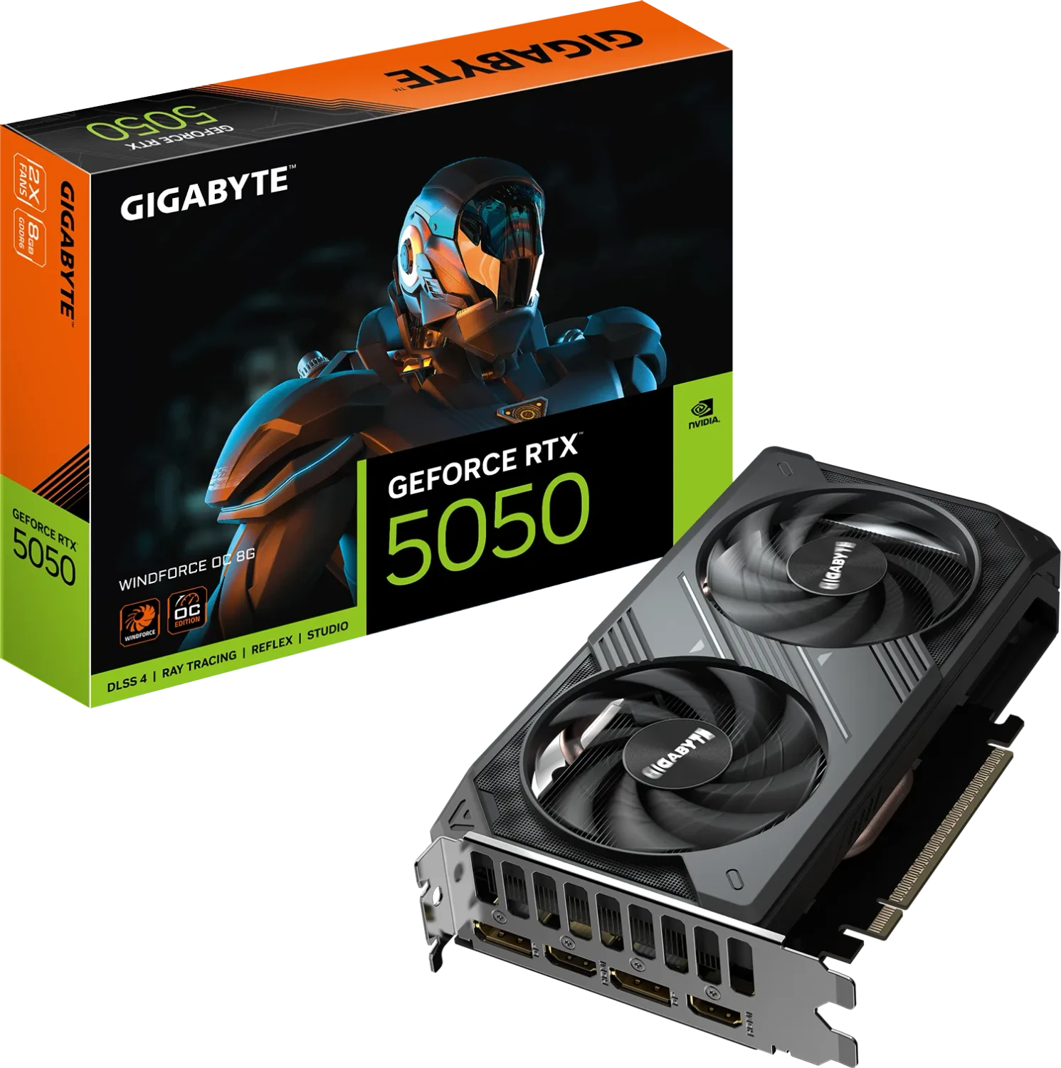 GIGABYTE GeForce RTX 5050 Windforce OC 8G, 8GB GDDR6, 2x HDMI, 2x DP