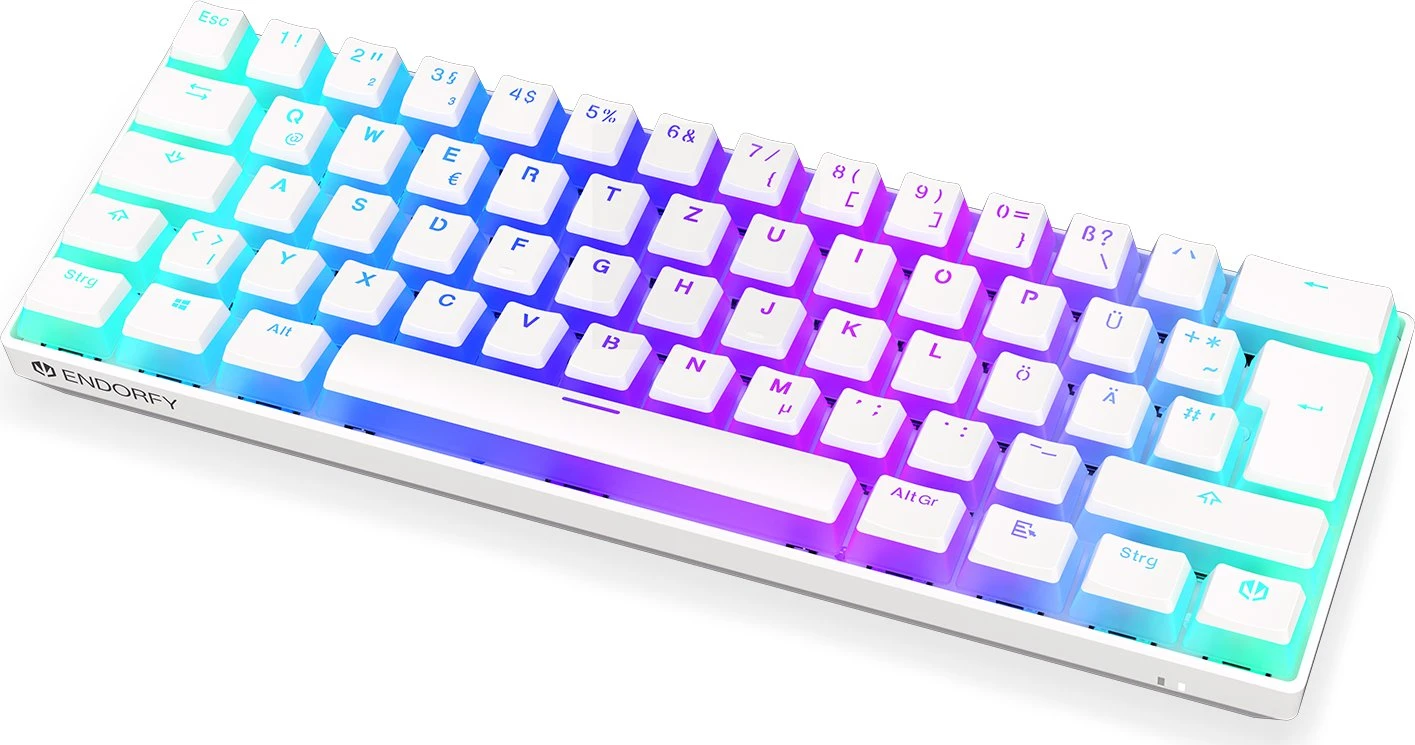 Endorfy Thock Compact Wireless Pudding, Onyx White, PBT, LEDs RGB, hot-swap, Kailh Box RED, USB/Bluetooth