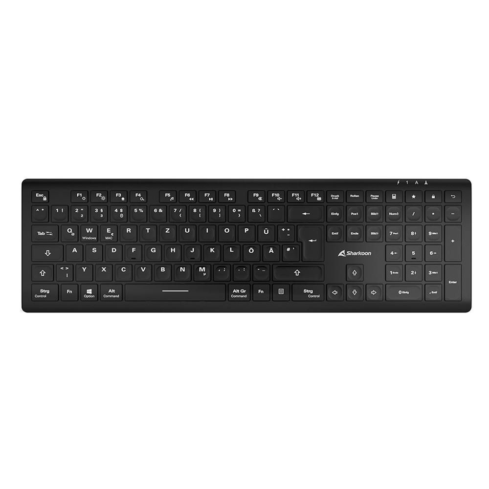 Sharkoon OfficePal K30W Wireless Keyboard, schwarz, USB, DE