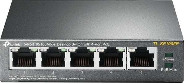 TP-Link TL-SF1000 Desktop Switch, 5x RJ-45, 60W PoE - TL-SF1005P