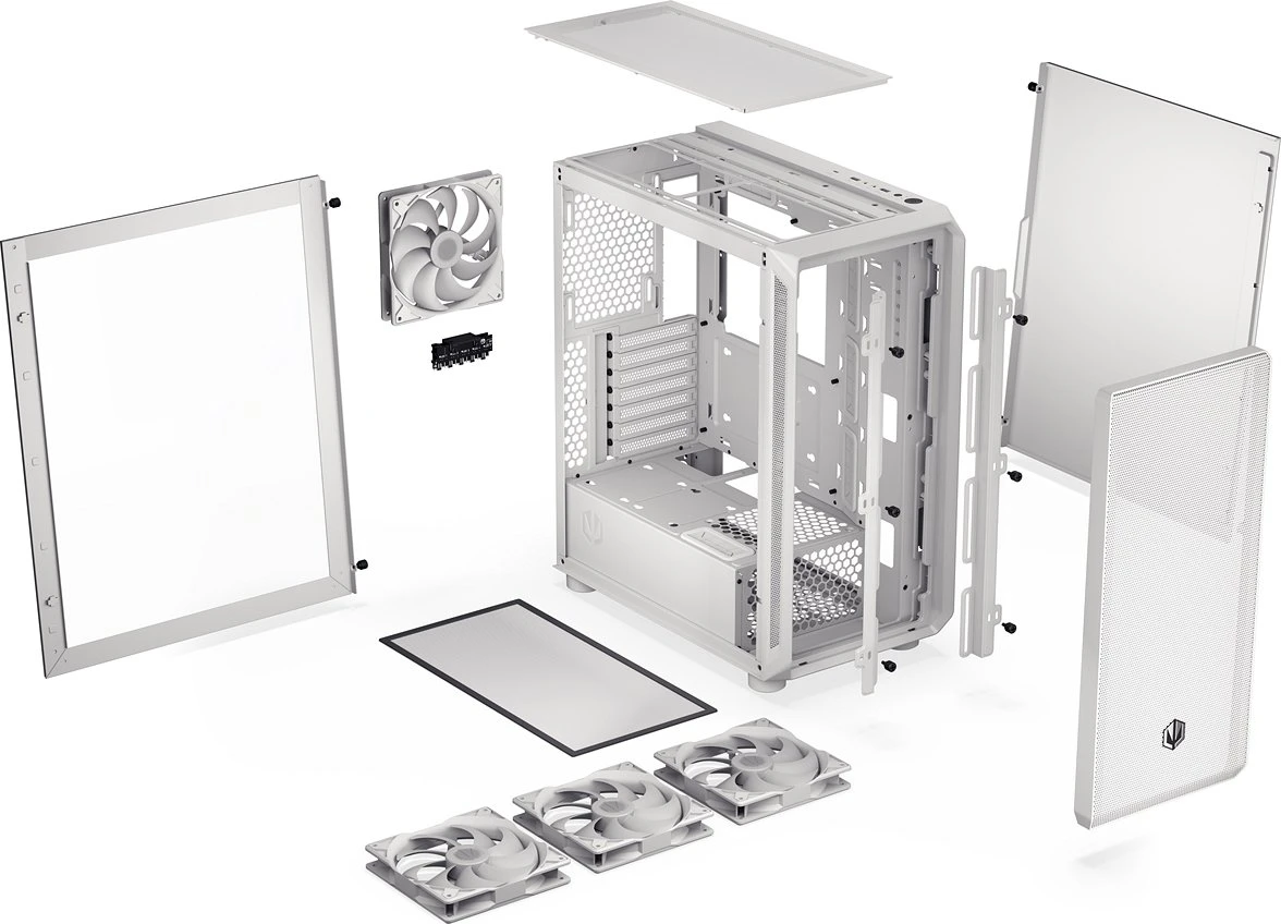 Endorfy Arx 500 White ARGB, Glasfenster