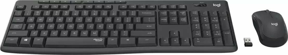 Logitech MK295 Silent Wireless Combo schwarz, USB, DE