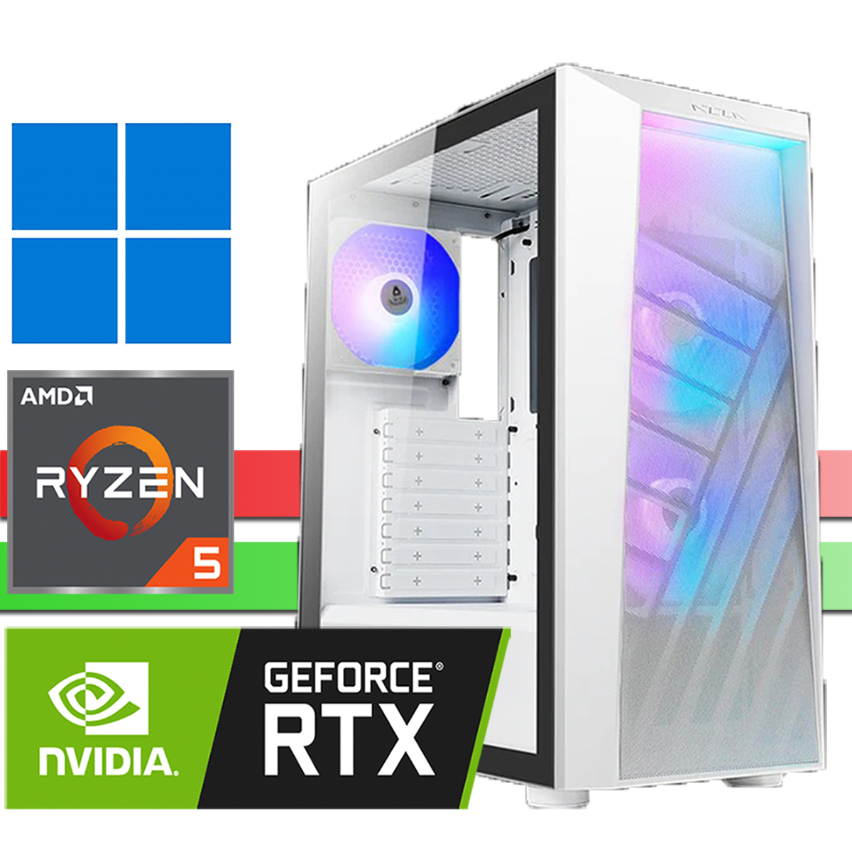 X-Gaming PC│AMD Ryzen 5 7600X│RTX5060Ti│32GB RAM DDR5│2000GB SSD NVMe│ohne HDD│Windows 11 Pro