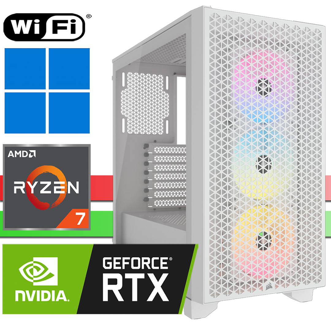 X-Gaming PC | AMD Ryzen 7 9800X3D | RTX5070 | 64GB RAM DDR5 | 2000GB SSD NVMe | 4000GB HDD | WiFi | Corsair 3000D white | Windows 11 Pro