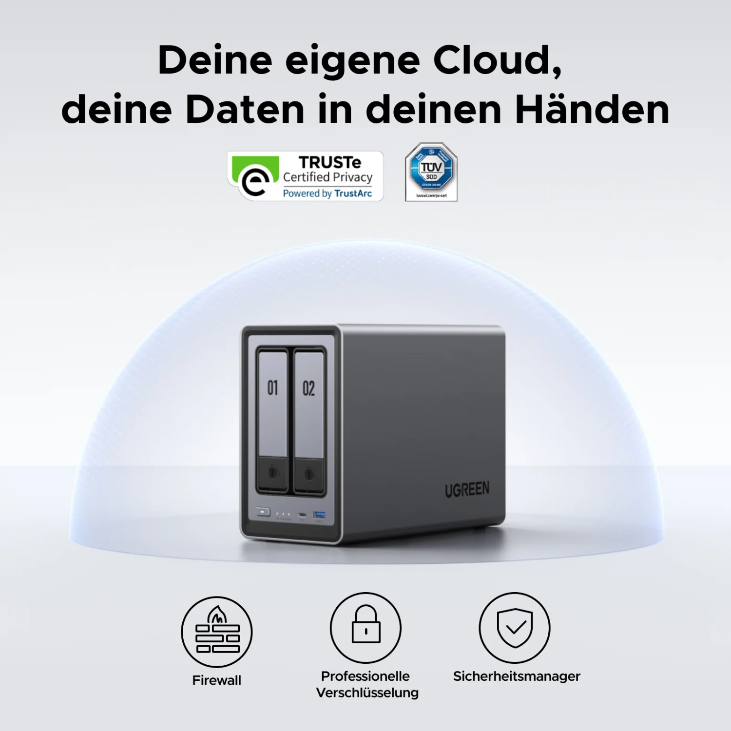 Ugreen NASync DXP2800, 8GB RAM, 1x RJ-45 2.5GBase-T, 1x USB-C 3.1