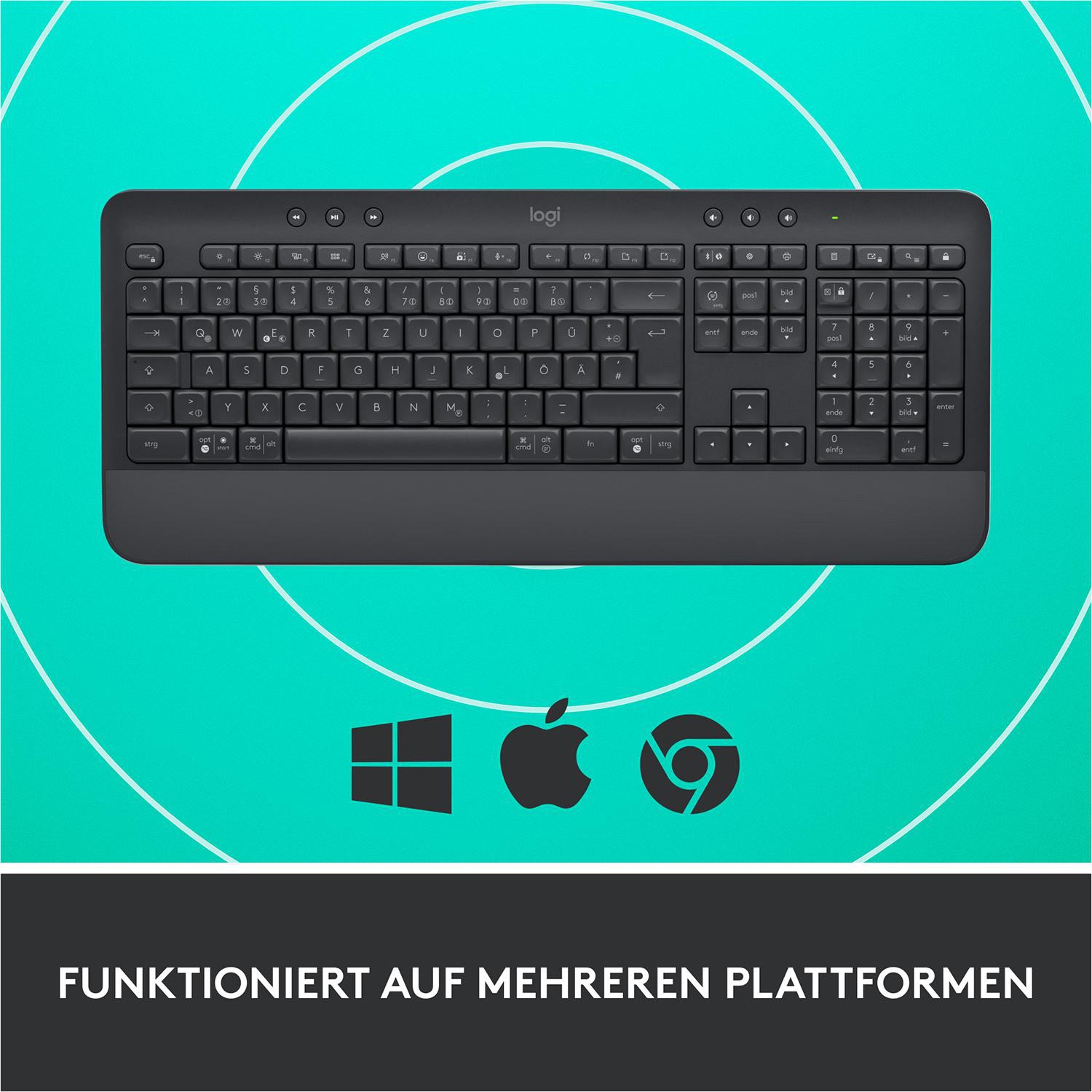 Logitech Signature K650 Comfort, Graphite, Logi Bolt, USB/Bluetooth, DE Logitech Signature K650 Comfort, Graphite, Logi Bolt, USB/Bluetooth, DE