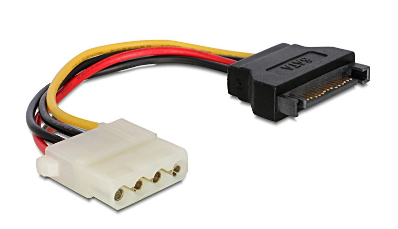 Adapter 15-Pin-SATA auf 4-Pin-5,25" - Delock 60115