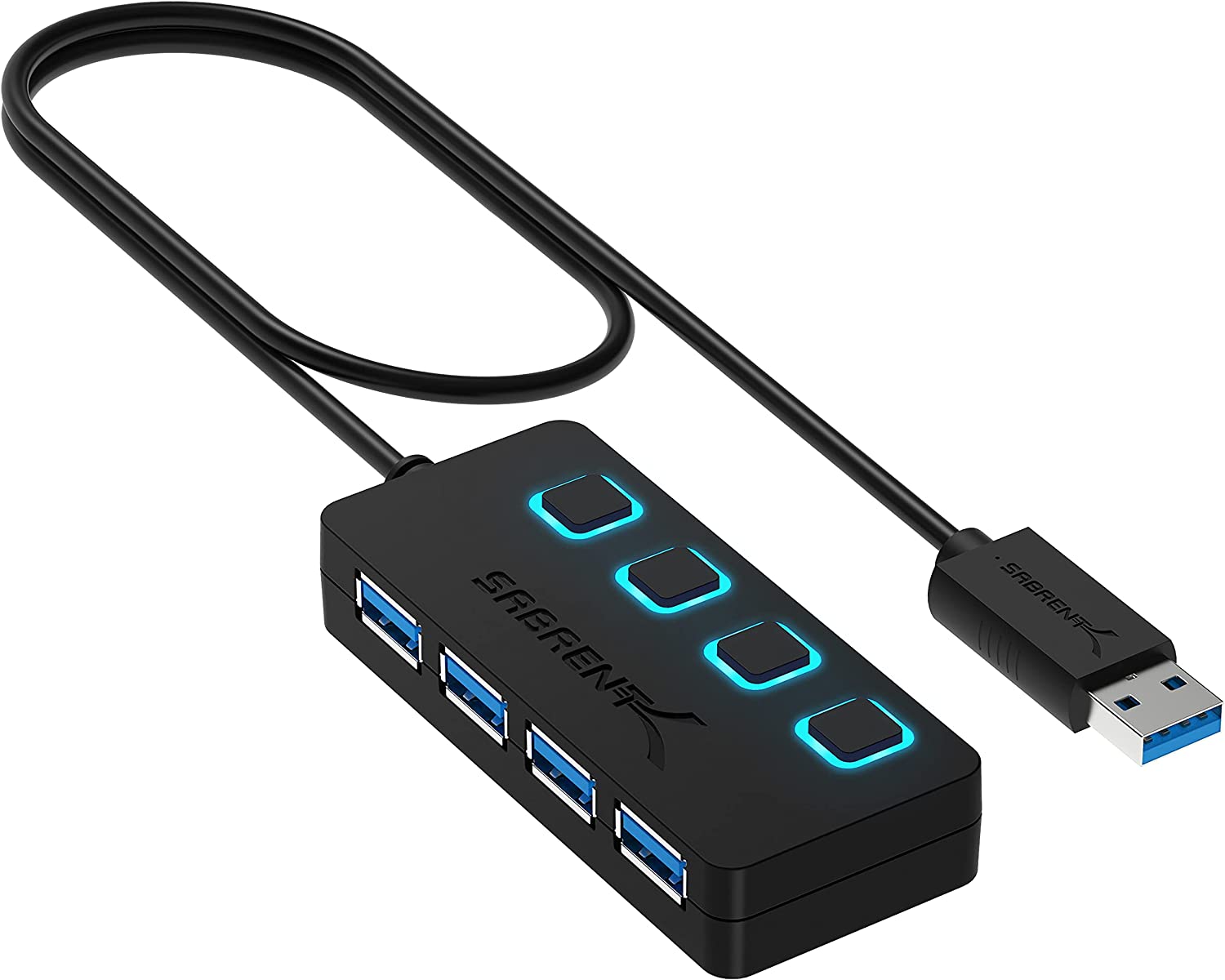Sabrent HB-UM43 USB3.0-Hub ein/aus-Schalter