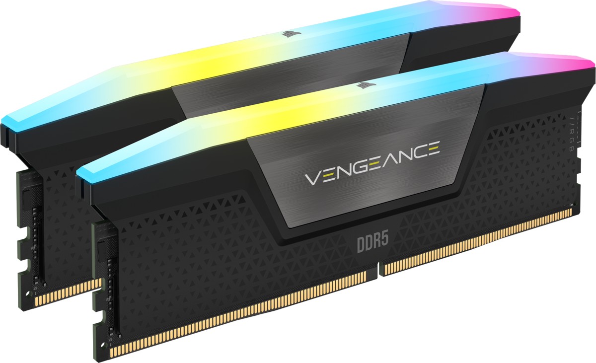 32GB Corsair Vengeance RGB schwarz DIMM Kit, DDR5-6000, XMP - CMH32GX5M2D6000C36