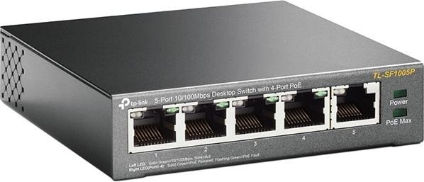 TP-Link TL-SF1000 Desktop Switch, 5x RJ-45, 60W PoE - TL-SF1005P