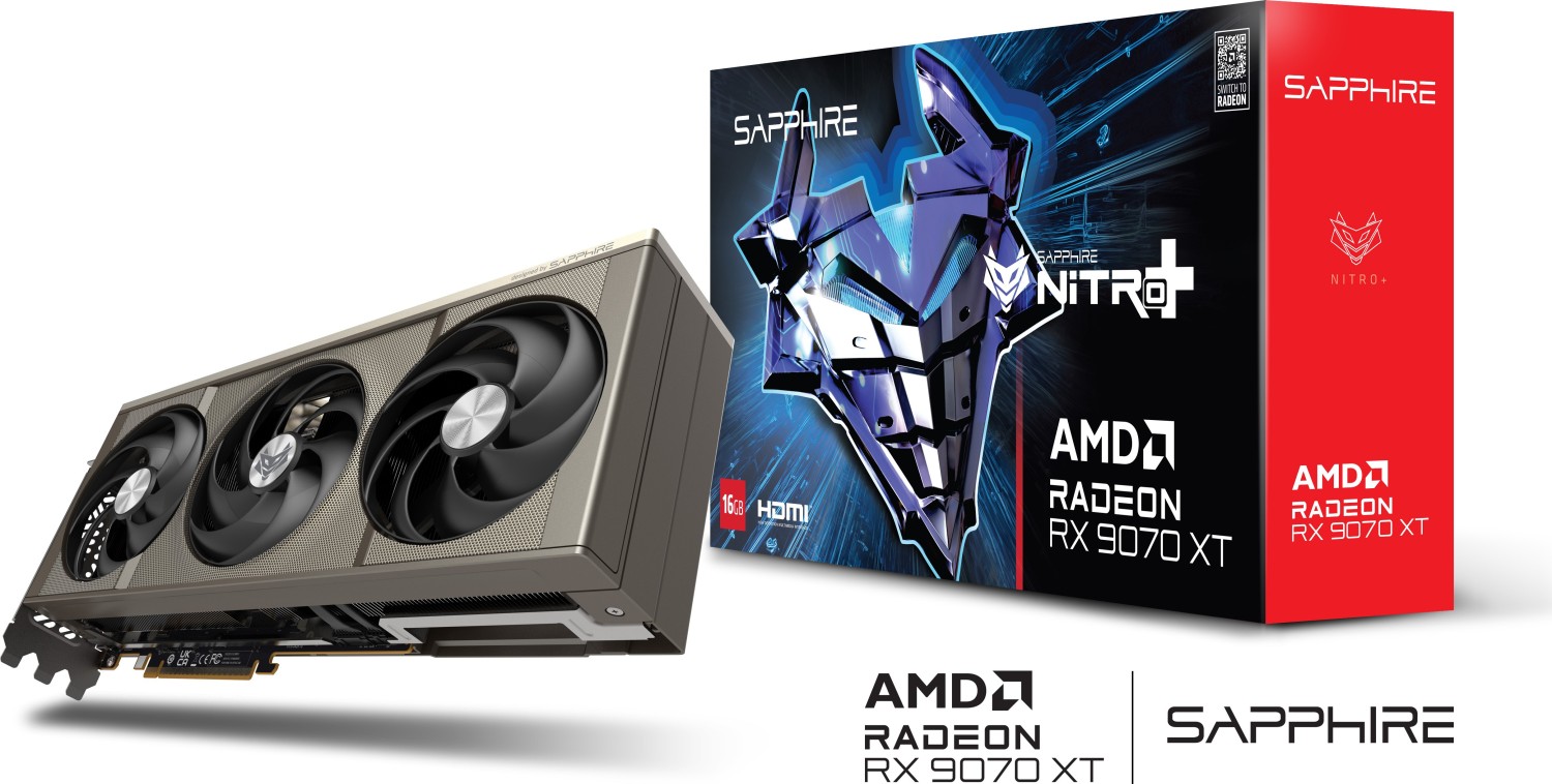 Sapphire Nitro+ Radeon RX 9070 XT, 16GB GDDR6, 2x HDMI, 2x DP, lite retail