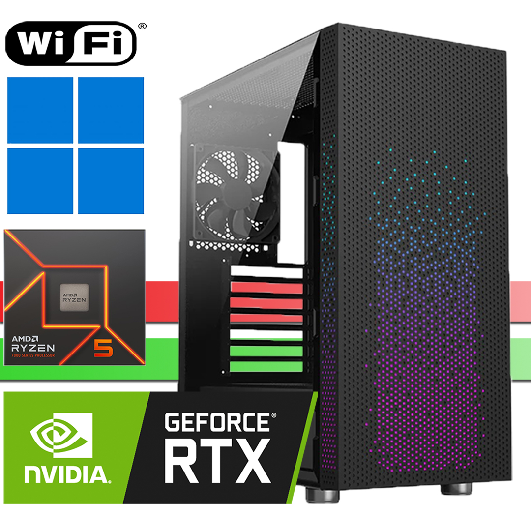 X-Gaming PC│Ryzen 5 7600│RTX5060│bis 64GB RAM DDR5│bis 2TB SSD│bis 4TB HDD│WiFi│Windows 11 Pro