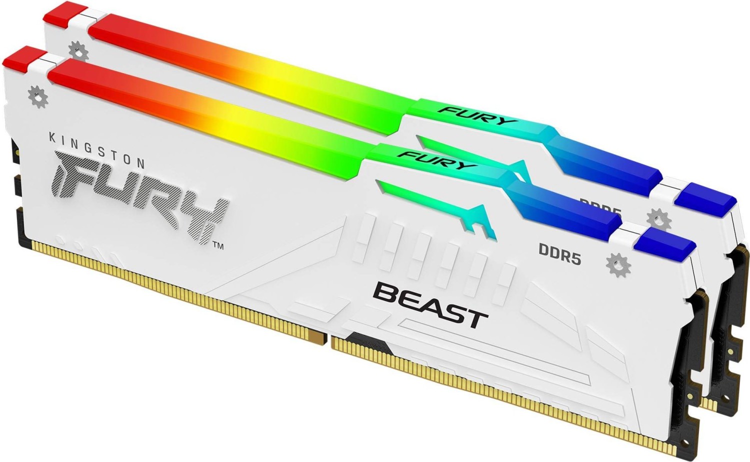 64GB Kingston FURY Beast RGB weiß DIMM Kit, DDR5-5600, XMP/EXPO - KF556C36BWEAK2-64
