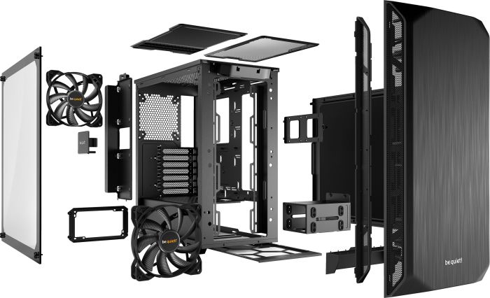 be quiet! Pure Base 500 schwarz, Glasfenster, schallgedämmt