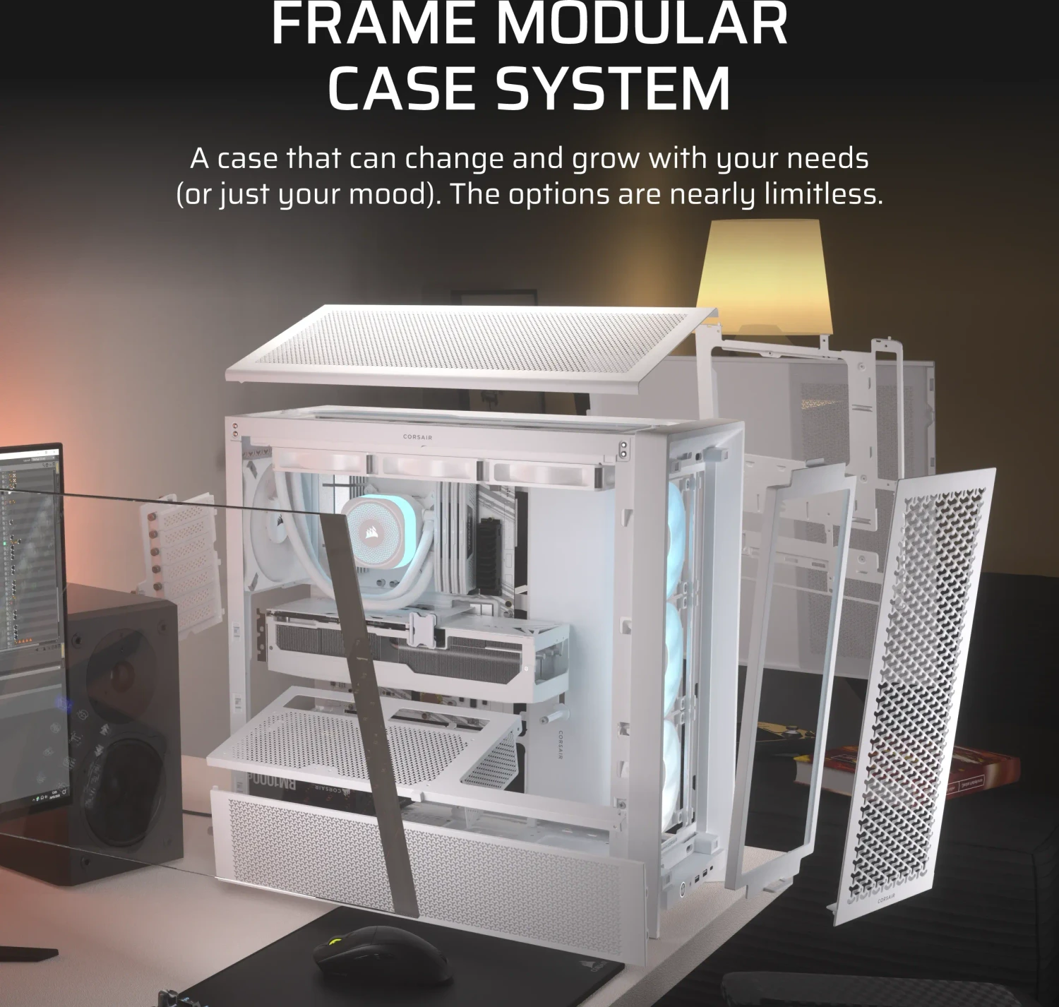 Corsair Frame 4000D RS ARGB, weiß, Glasfenster