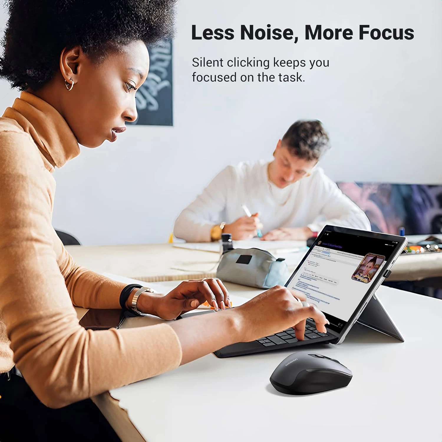 Ugreen MU006 Ergonomic 2.4G Wireless Mouse, schwarz, USB