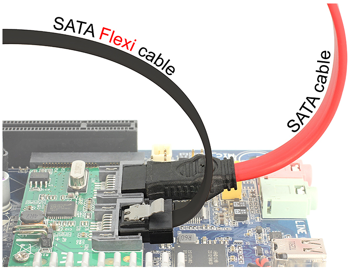 Delock S-ATA 6Gb/s Datenkabel Flexi - schwarz, 50cm (83841)