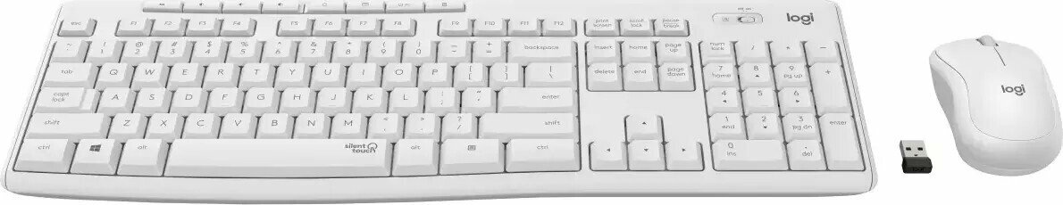 Logitech MK295 Silent Wireless Combo weiß, USB, DE