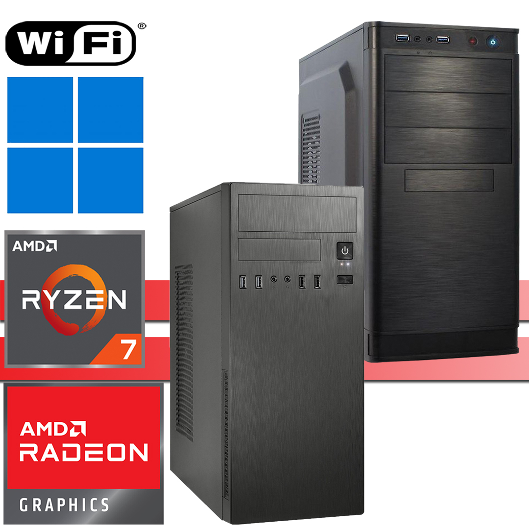 X-Power PC│AMD Ryzen 7 5700G│bis 64GB RAM DDR4│bis 2TB NVMe SSD│bis 4TB HDD│WiFi│Windows 11 Pro