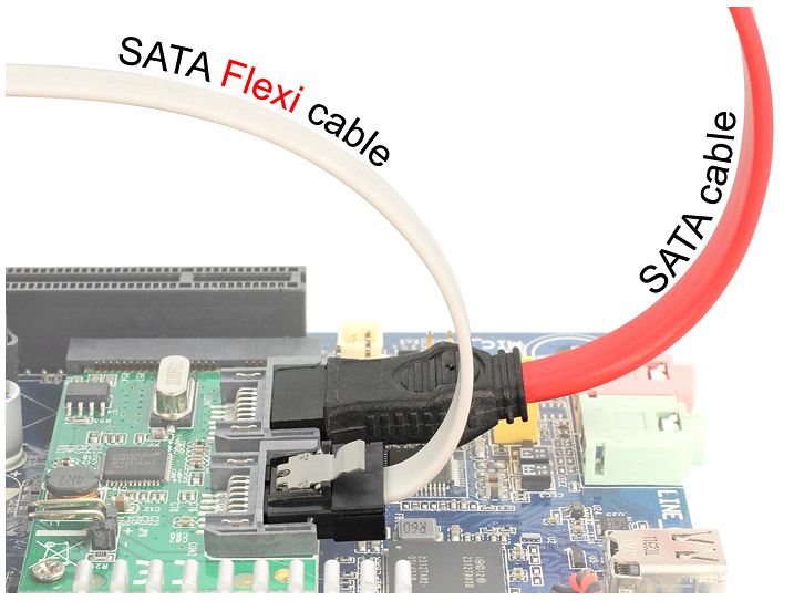 Delock S-ATA 6Gb/s Datenkabel Flexi - weiß, 20cm (83503)