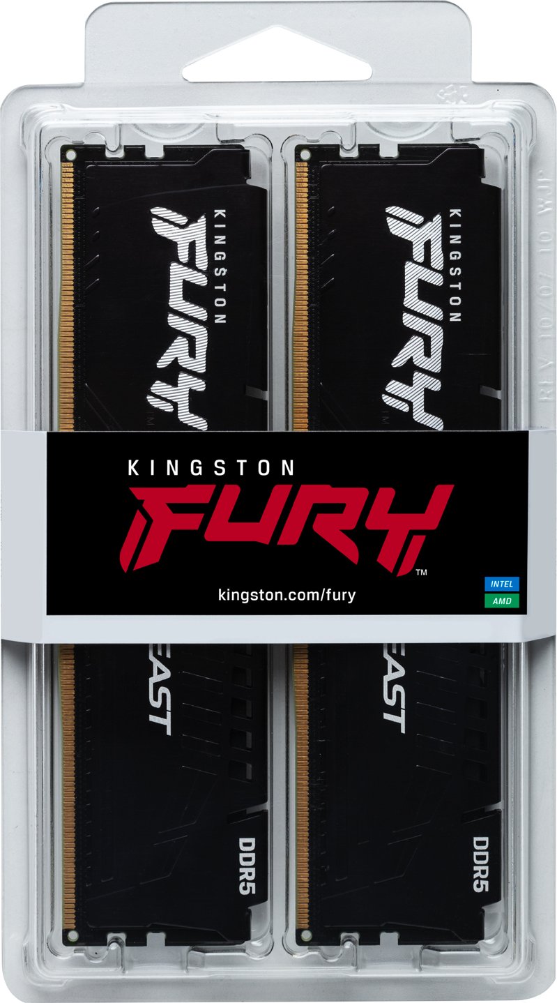 64GB Kingston FURY Beast schwarz DIMM Kit, DDR5-5600, XMP - KF556C40BBK2-64