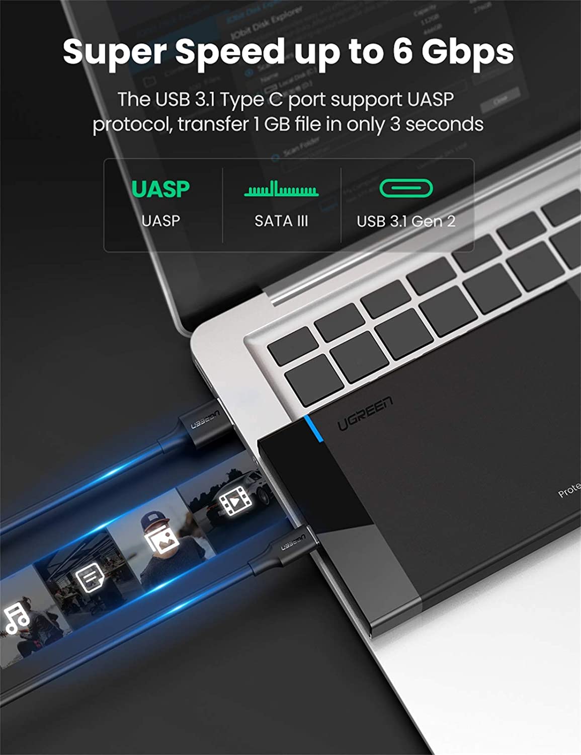 UGREEN Festplattengehäuse 2,5" USB-C 3.1 Gen2