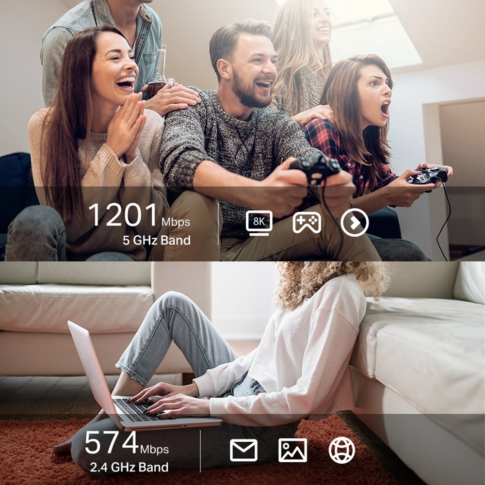 TP-Link AX1800, 2.4GHz/5GHz WLAN, USB 3.0