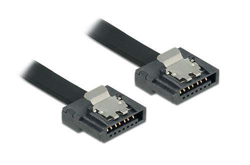 Delock S-ATA 6Gb/s Datenkabel Flexi - schwarz, 100cm (83843)