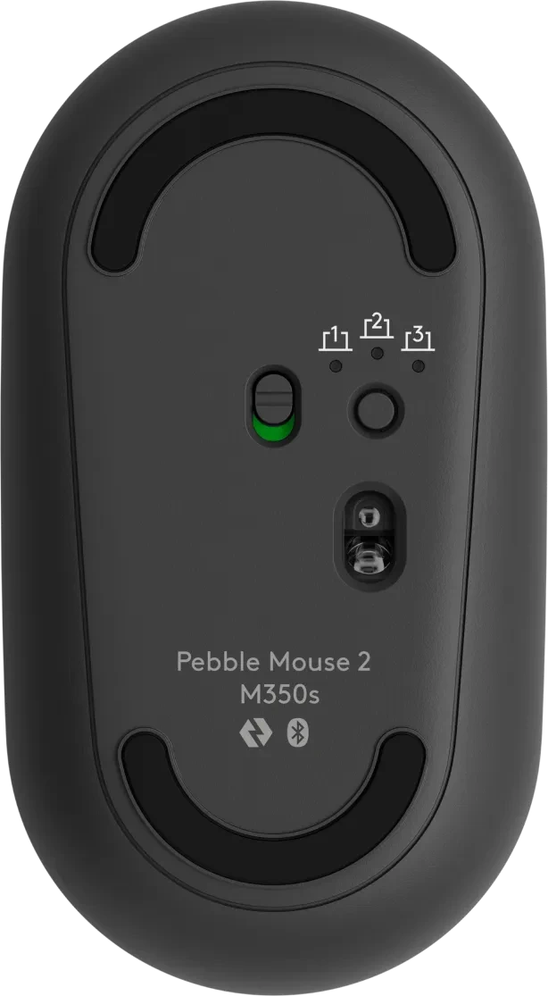 Logitech M350s Pebble Mouse 2 schwarz/grau, Logi Bolt, USB/Bluetooth
