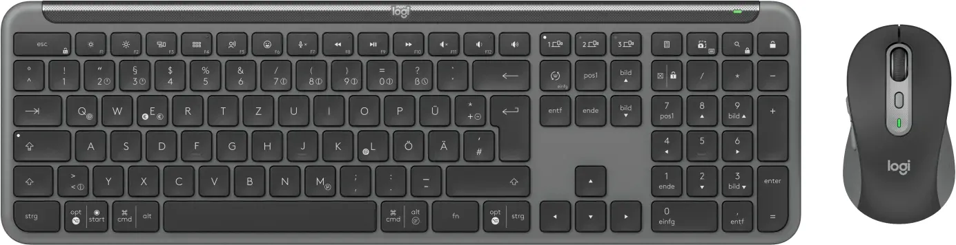 Logitech MK950 Signature Slim Combo Graphite, Logi Bolt, USB/Bluetooth, DE