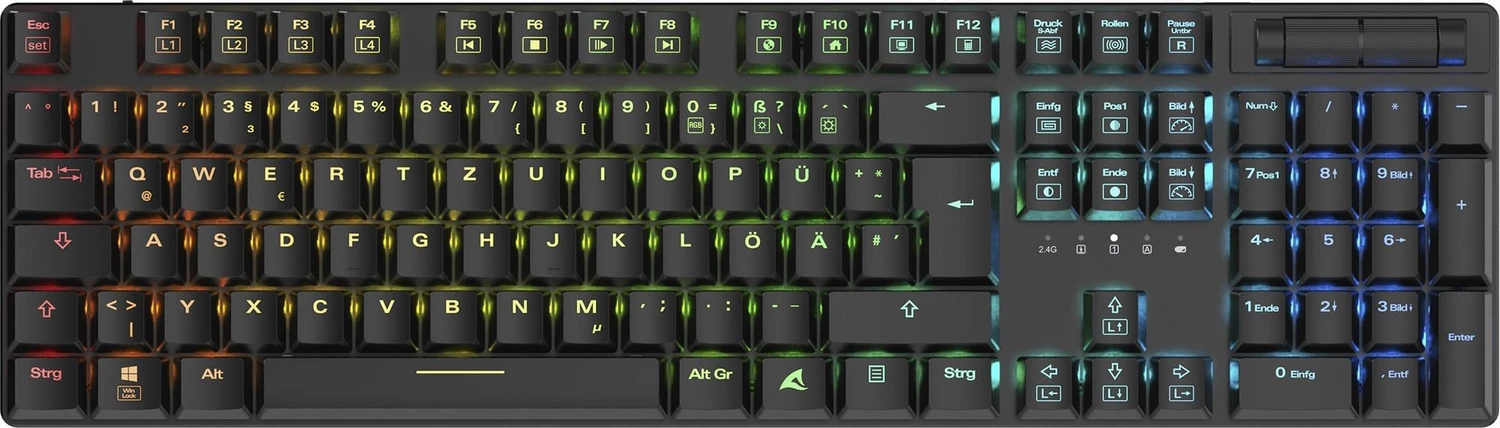 Sharkoon PureWriter W100, schwarz, Huano Low Profile Silent Red, USB, DE