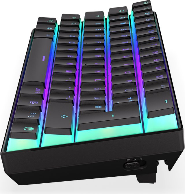 ENDORFY Thock Compact Wireless Pudding, PBT, LEDs RGB, hot-swap, Kailh Box BLACK, USB/Bluetooth, DE