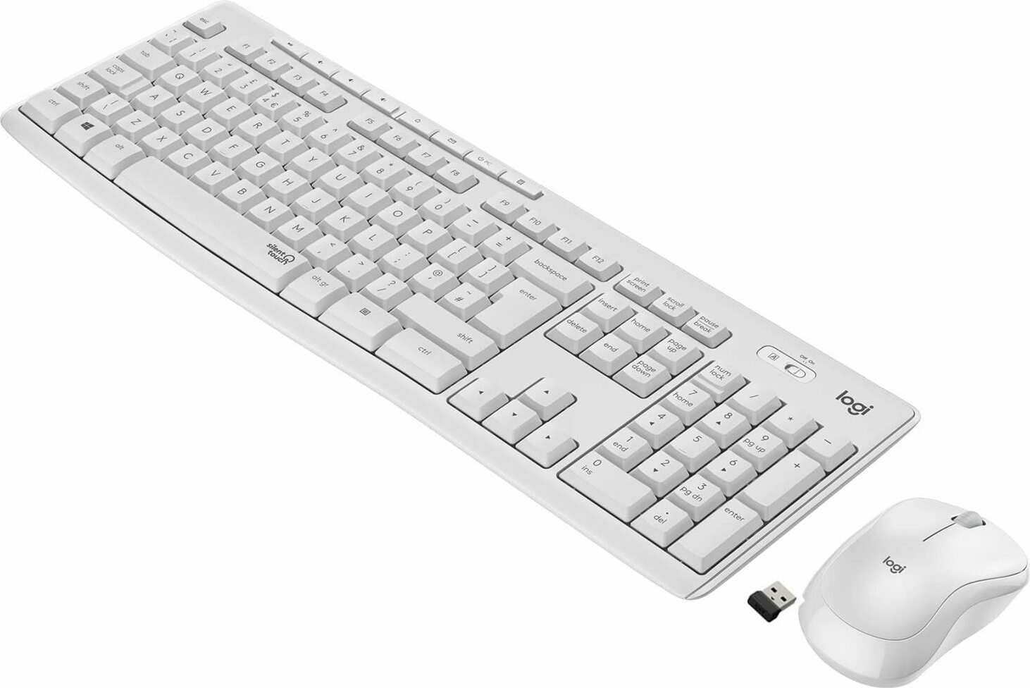 Logitech MK295 Silent Wireless Combo weiß, USB, DE