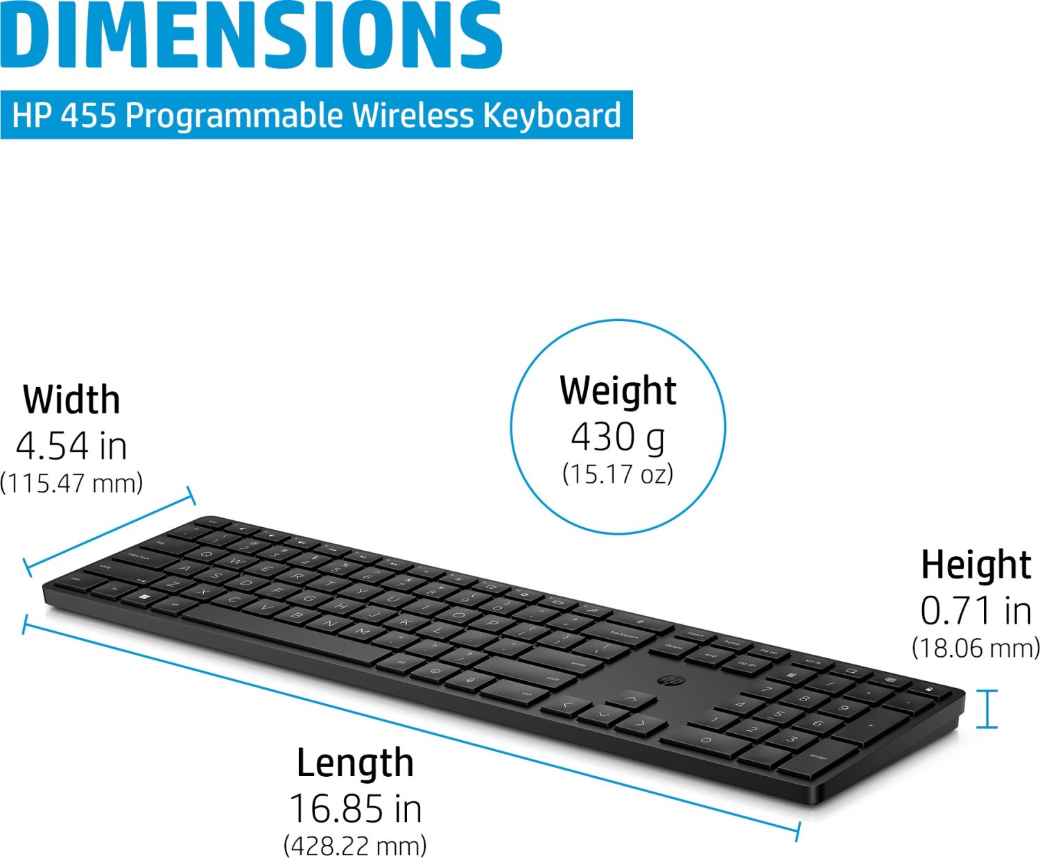 HP 455 programmierbare Wireless-Tastatur