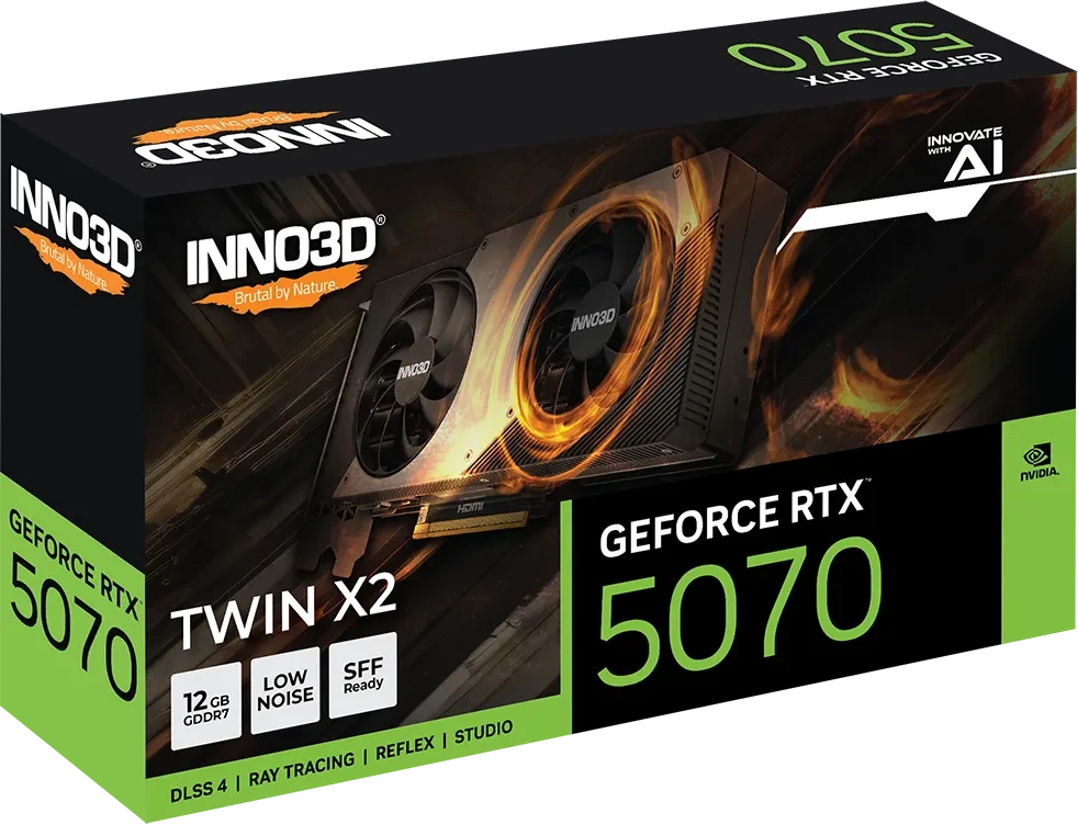 INNO3D GeForce RTX 5070 Twin X2, 12GB GDDR7, HDMI, 3x DP