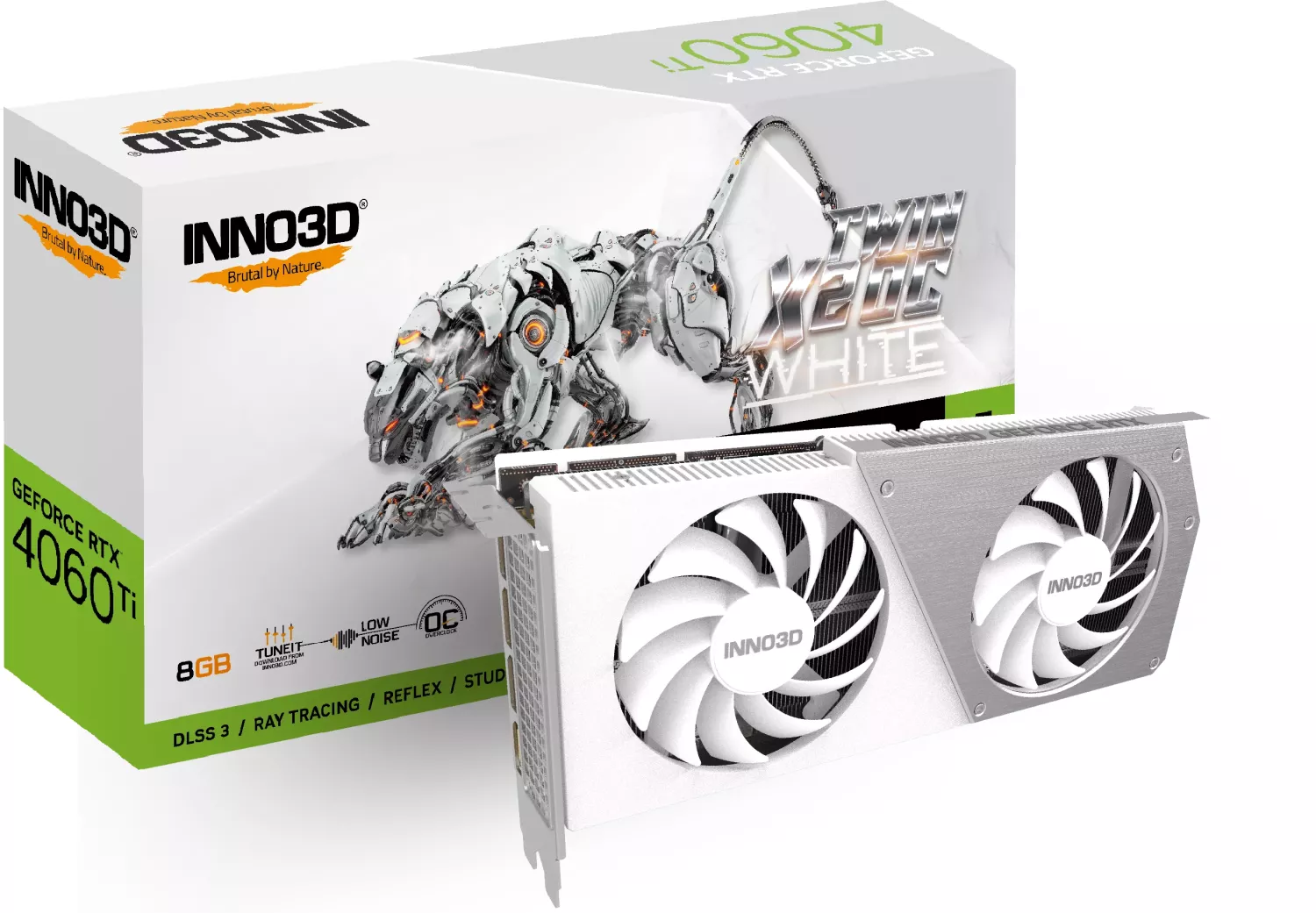 INNO3D GeForce RTX 4060 Ti Twin X2 OC White, 8GB GDDR6, HDMI, 3x DP