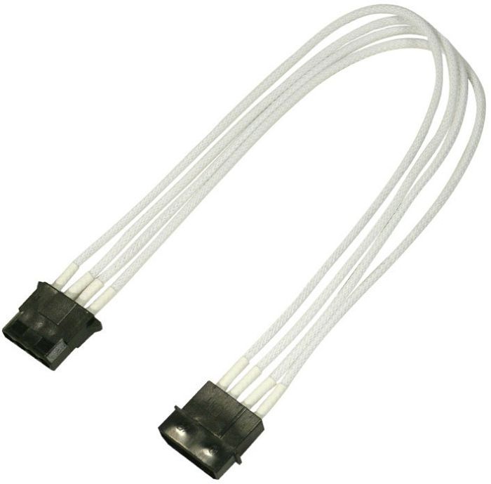 Nanoxia 4-Pin-Molex Verlängerung 30cm, sleeved weiß - NX4PV3EW