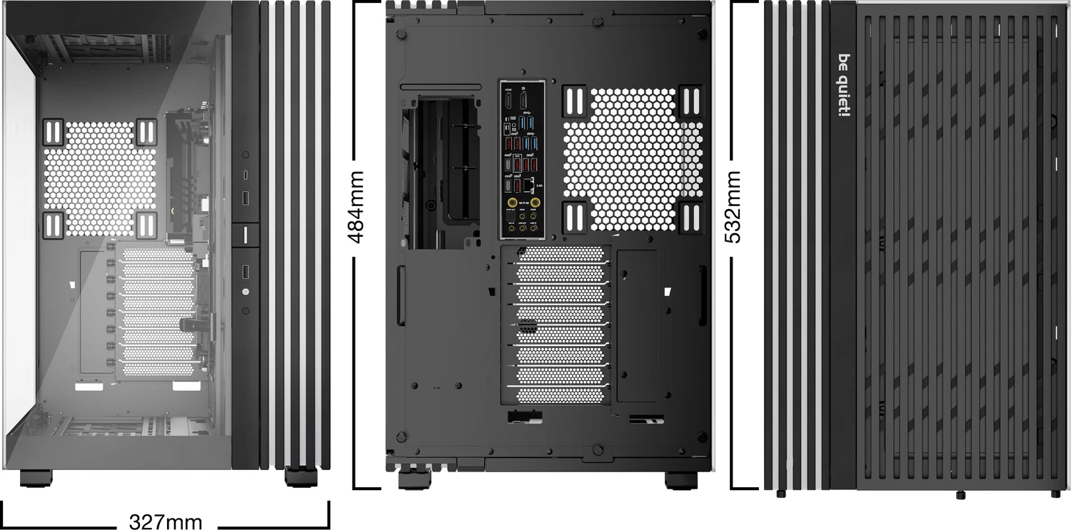 be quiet! Light Base 900 DX Black, schwarz, Glasfenster