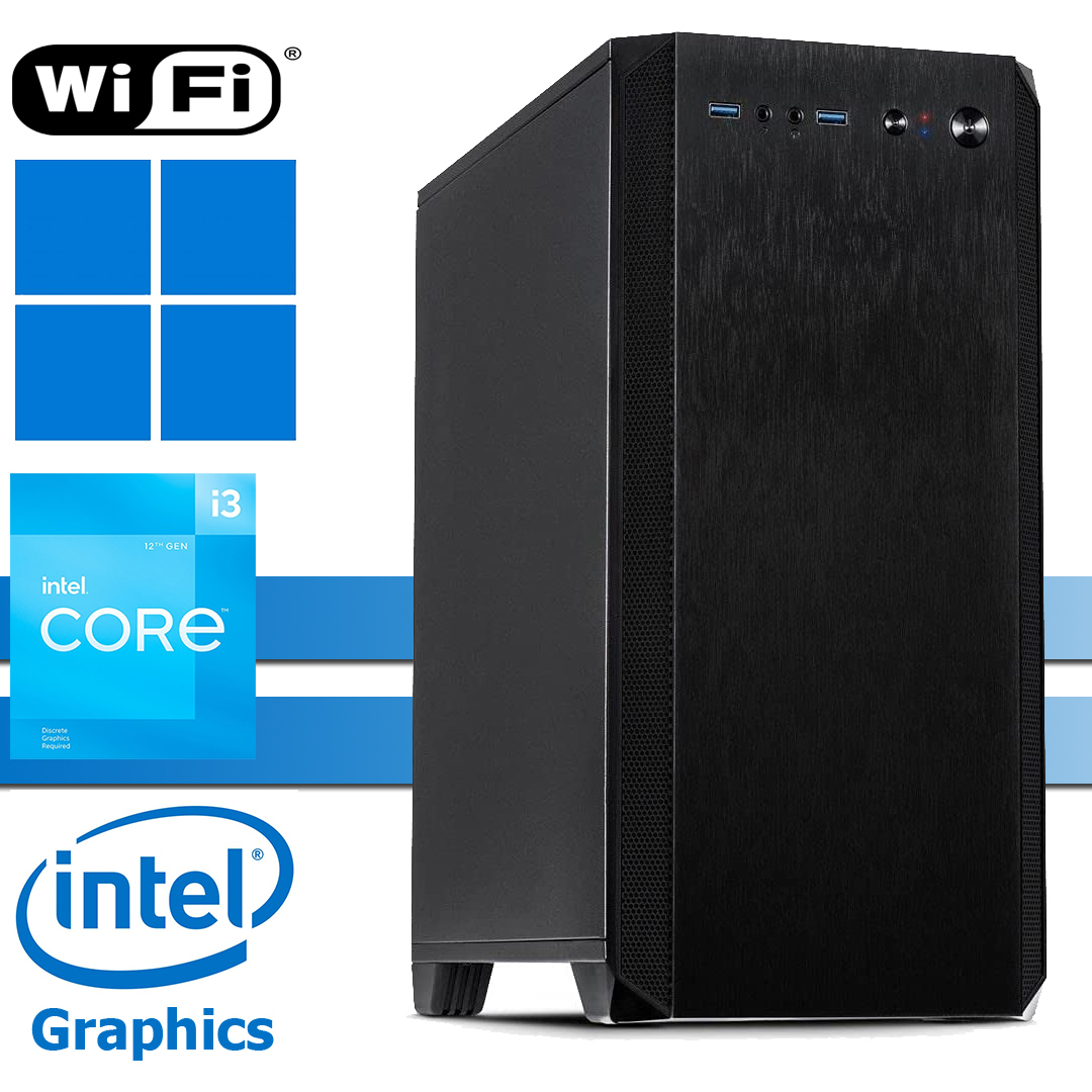 X-Silent PC│Intel i3-12100│64GB RAM DDR4│2000GB SSD NVMe│2000GB HDD│WiFi│Windows 11 Pro