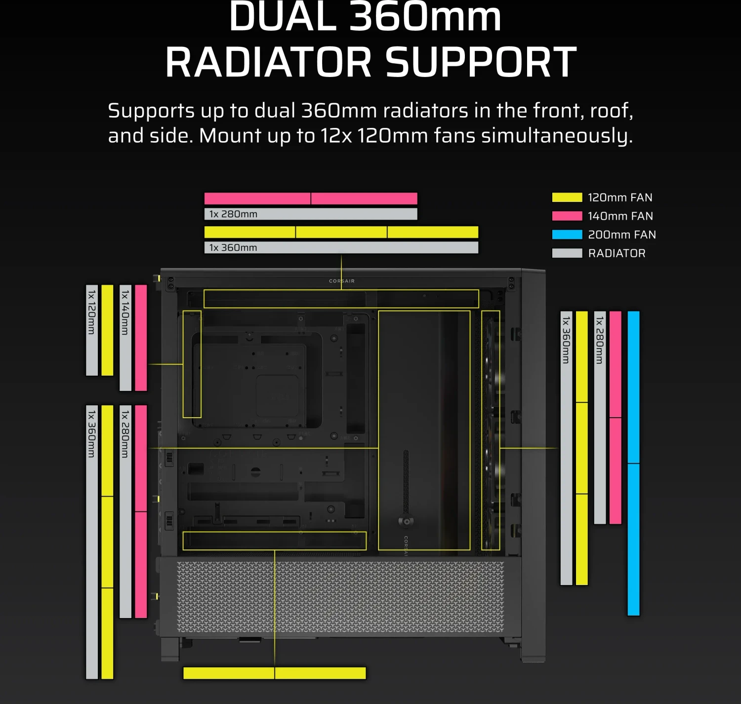 Corsair Frame 4000D RS ARGB, schwarz, Glasfenster
