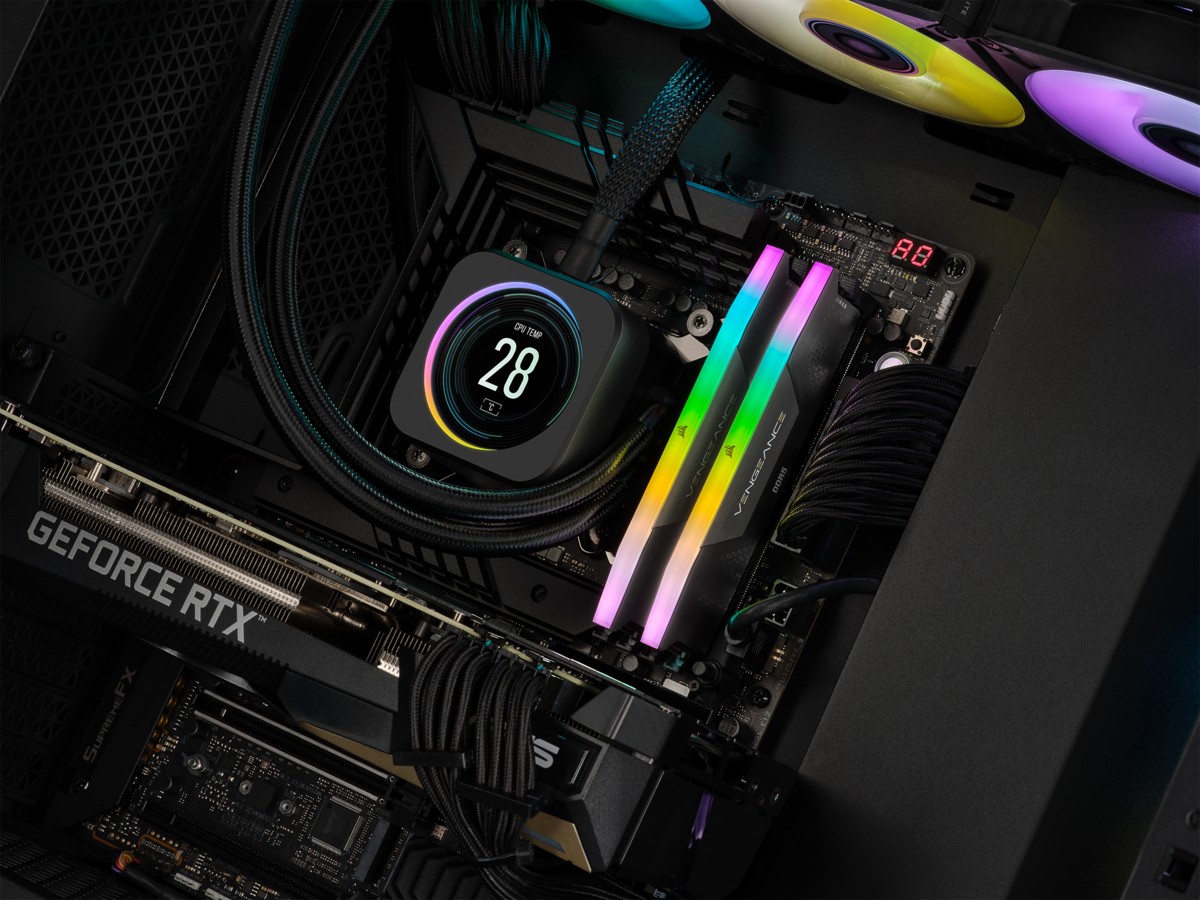 64GB Corsair Vengeance RGB schwarz DIMM Kit, DDR5-6000, XMP - CMH64GX5M2B6000C40