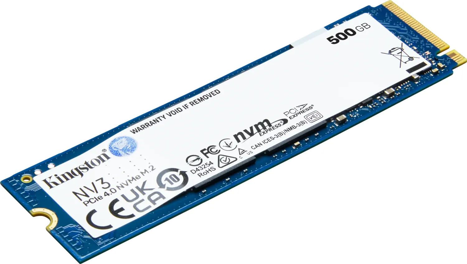 500 GB Kingston NV3 NVMe PCIe SSD, M.2